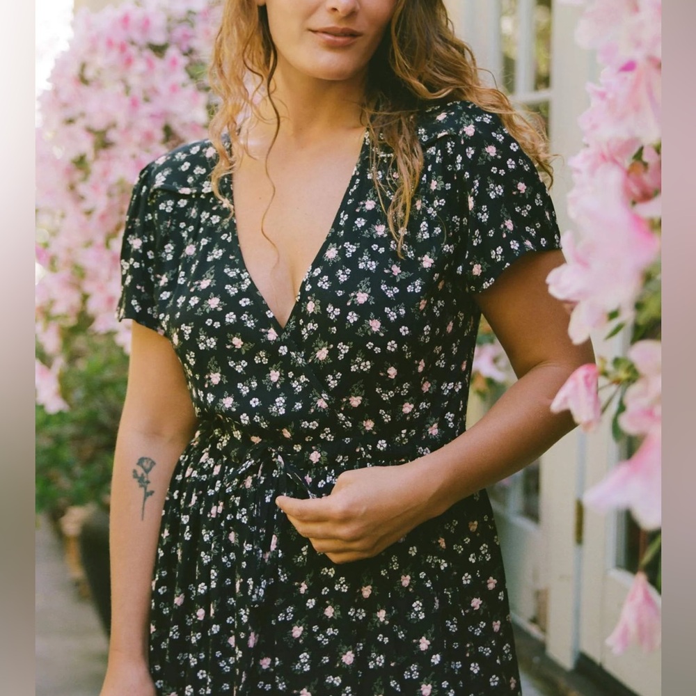 Christy Dawn The Simple Dawn Dress in Night Rosette Floral Dress 1X